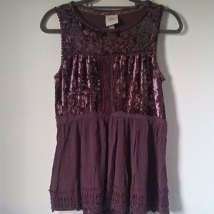 Knox Rose Velvet Sleeveless Top